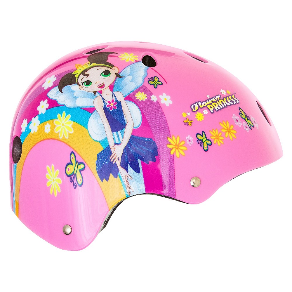 Titan Flower Princess Girls Pink Helmet for Skateboard or Bmx, 11-vents