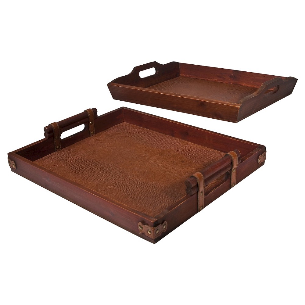 Set of 2 Vintage Style Trays, Cinnamon Silk