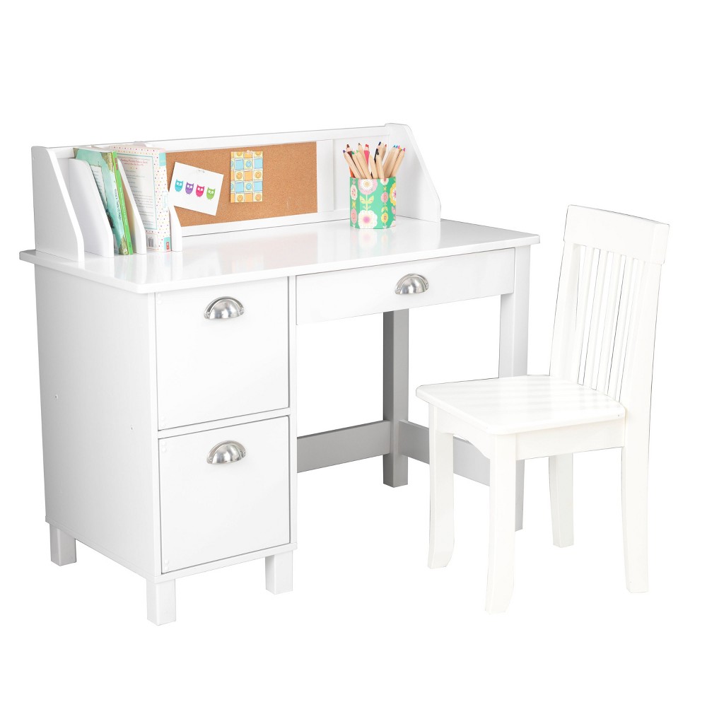 Study Desk with Drawers White - KidKraft