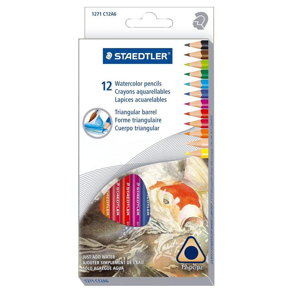 UPC 031901950101 product image for Watercolor Pencils 12 ea Staedtler, Yellow/Pink/Orange/Red/Red/Pink/Blue/Light B | upcitemdb.com