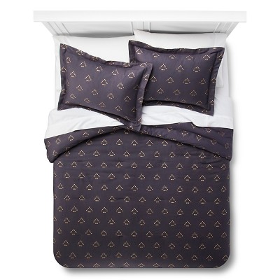 Dotted Triangle Comforter Set Full Queen Blue 3pc Nate Berkus