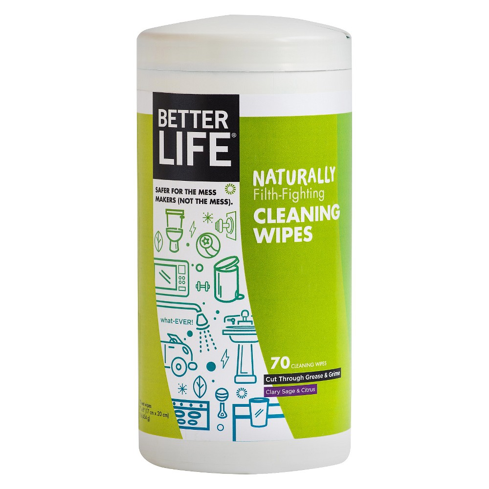 UPC 895454002553 product image for Better Life Naturally Filth-Fighting Clary Sage & Citrus Cleaning Wipes - 70 Cou | upcitemdb.com