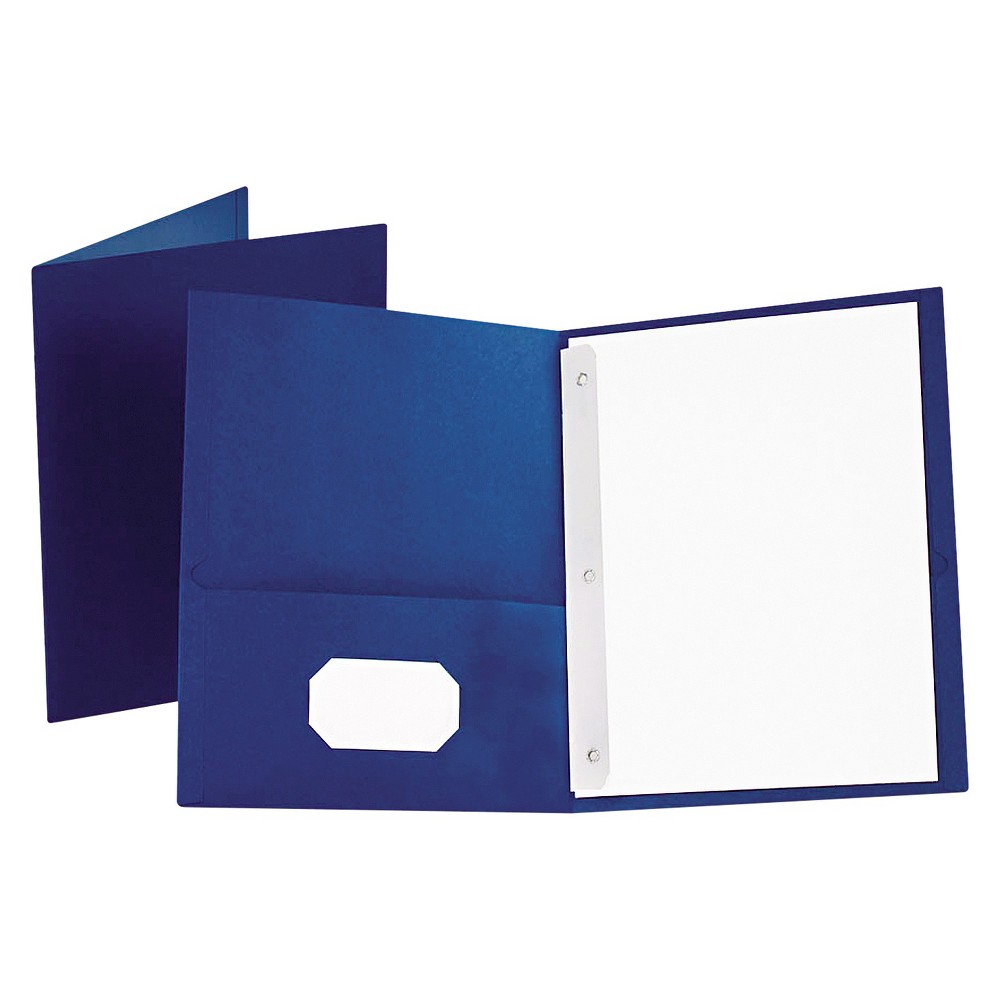 Oxford  OXF57702  Twin Pocket 3-hole Fastener Folders  Blue