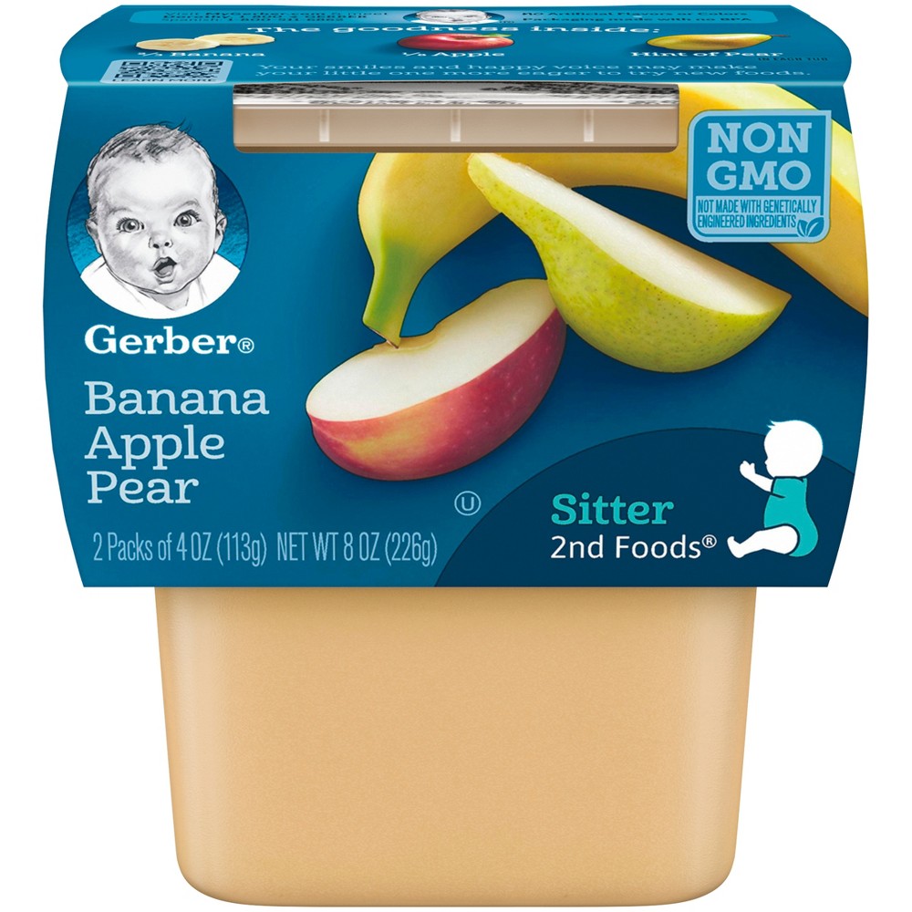 Gerber 2nd Foods Banana Apple Pear Baby Food - 4oz (2ct)