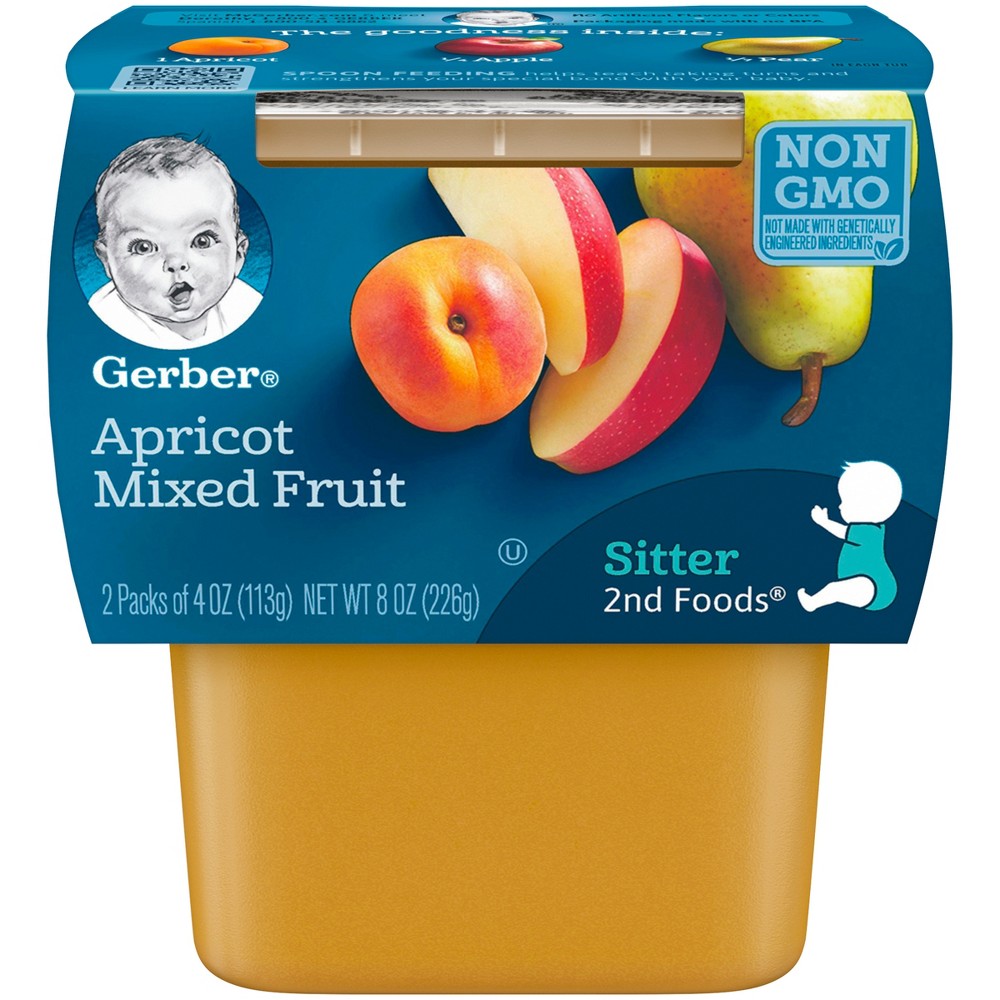 Gerber 2nd Foods Apricot Mixed Fruit Baby Food - 4oz (2ct)