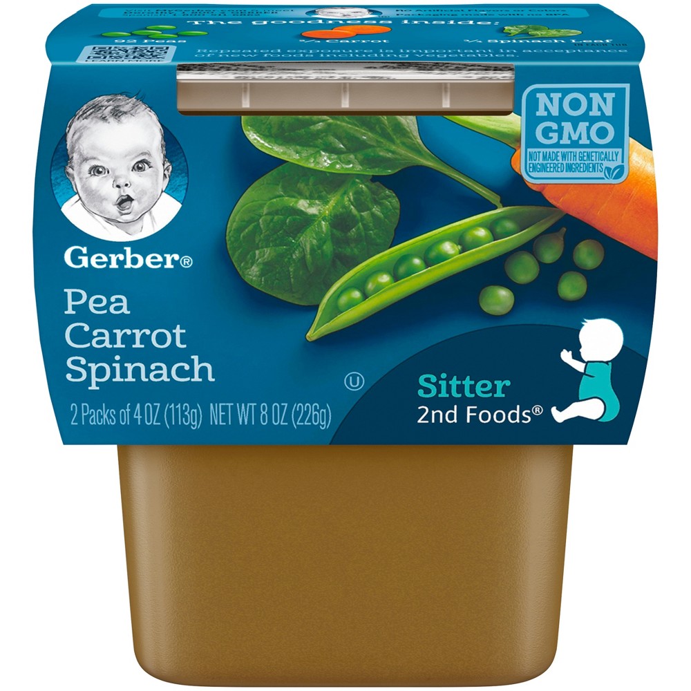 Gerber 2nd Foods Pea Carrot Spinach Baby Food - 4oz (2ct)