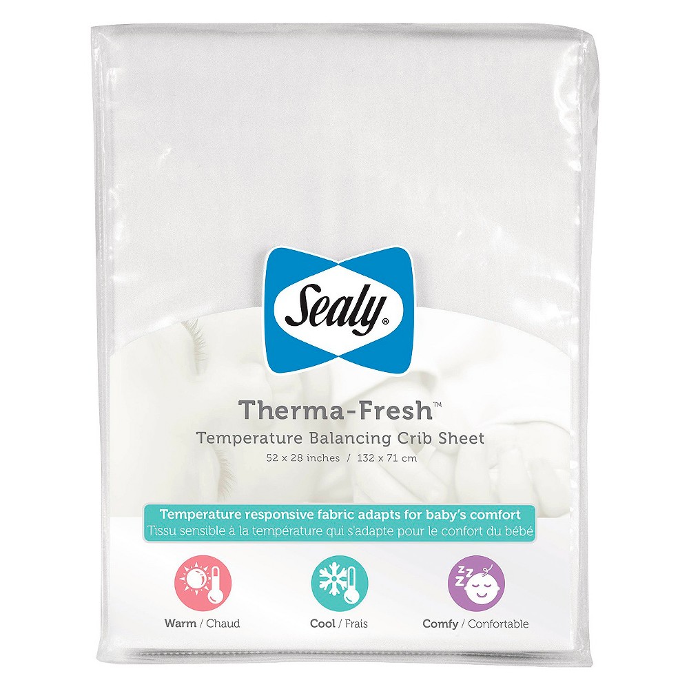 Sealy Therma-Fresh Cooling Crib Sheet - White