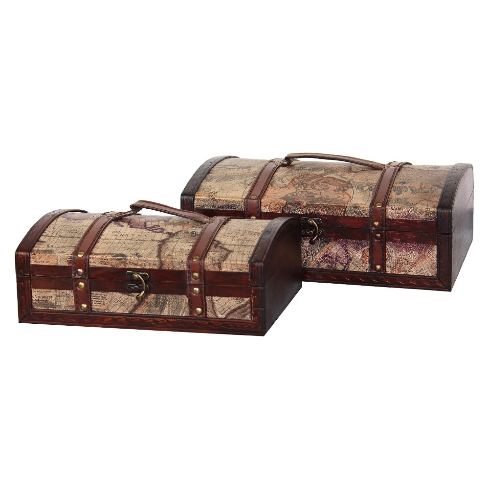 UPC 651355030145 product image for Storage Chest: Old World Map Treasure Chest - (Set of 2) | upcitemdb.com