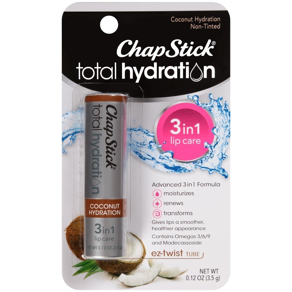 ChapStick Total Hydration 3 in 1 Lip Balm - Coconut Flavor - 1ct
