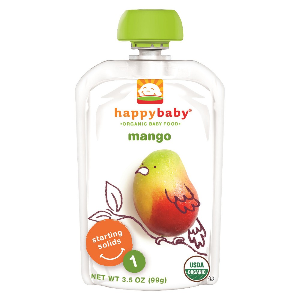 Happy Baby Organic Baby Food Pouch, Mango - 3.5oz (8 pk)