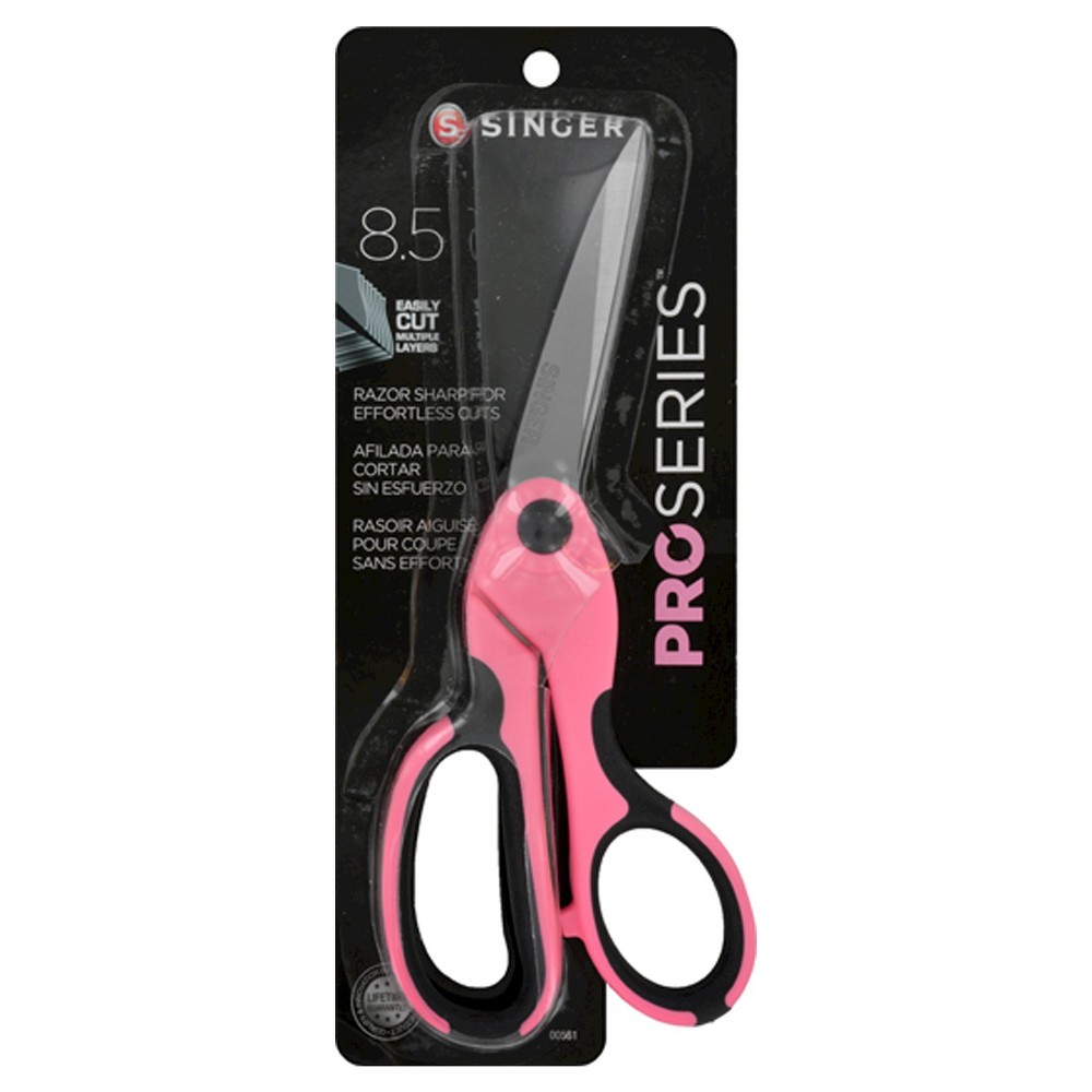 Singer 8-1/2 Sew Pro Pro Series Heavy Duty Bent Scissors, Pink