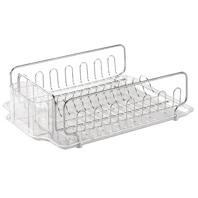 InterDesign Forma Lupe Stainless Steel Dish Drainer Large Clear