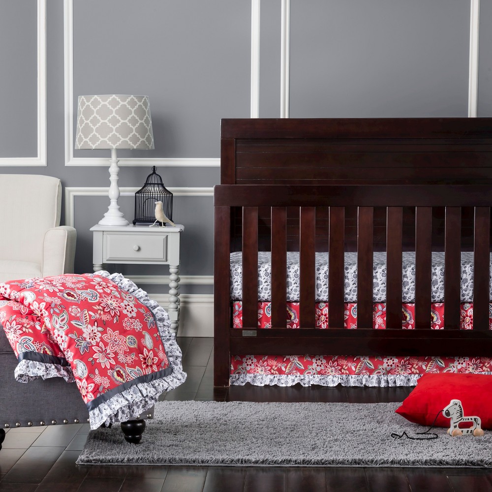 Waverly Baby by Trend Lab 3pc Crib Bedding Set â€“ Charismatic, Neon Coral