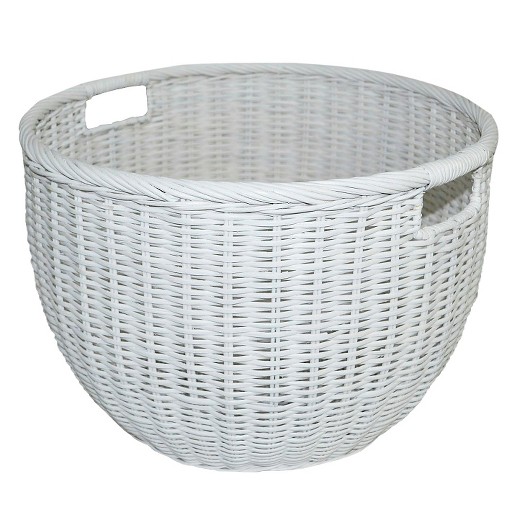 Rattan Basket Round White Pillowfort Target