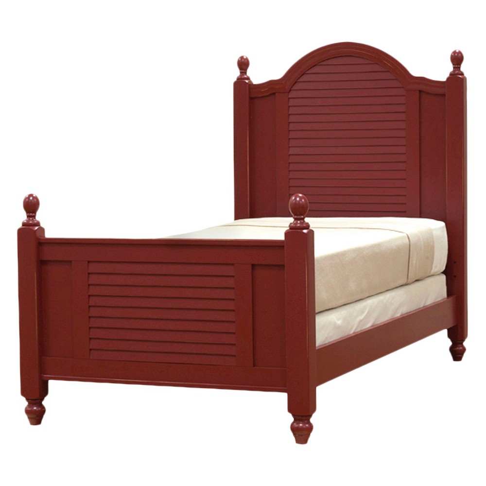 Outer Banks Collection Twin Poster Bed Carnival Red - John Boyd Designs