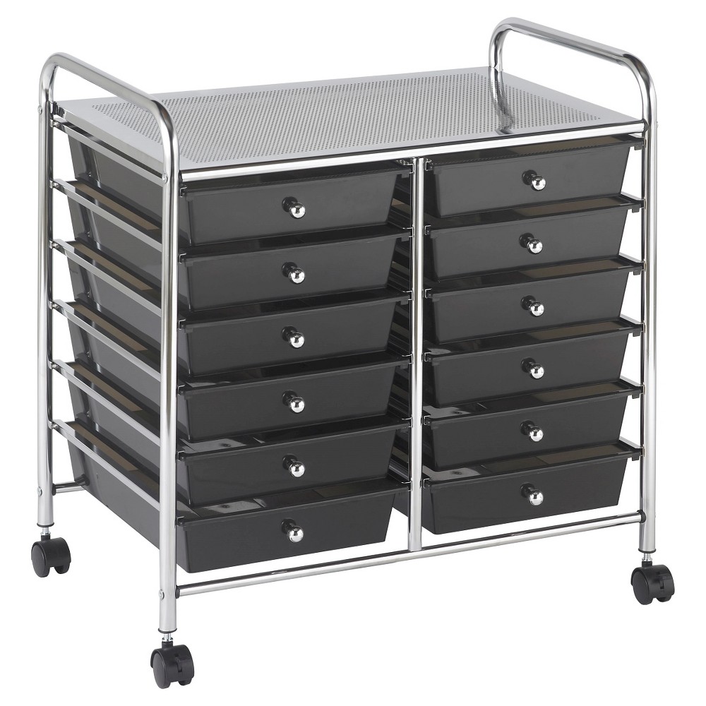 ECR4Kids 12 Drawer Mobile Organizer - Gray