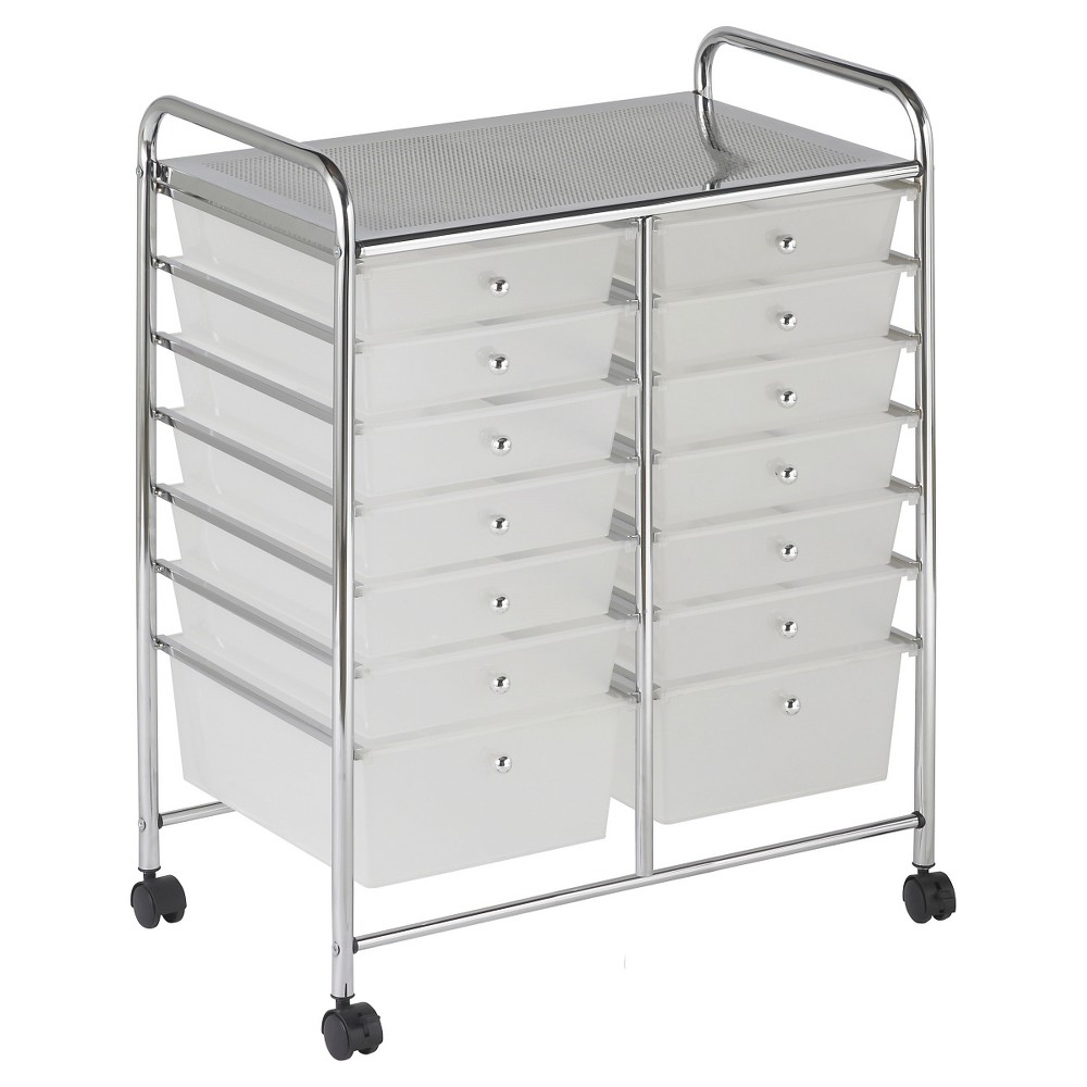 ECR4Kids 14 Drawer Mobile Organizer - White