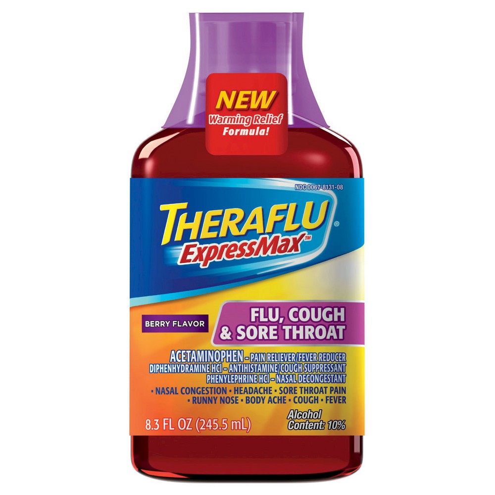 UPC 300678130086 product image for Theraflu 8.3 oz Syrup Cold Berry | upcitemdb.com