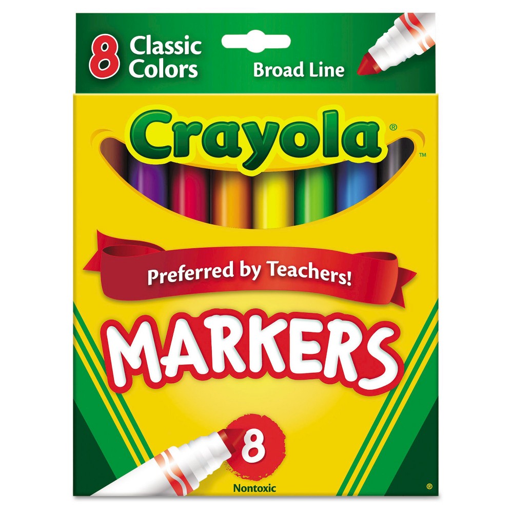 Crayola Markers Broadline 8ct Classic, Multi-Colored