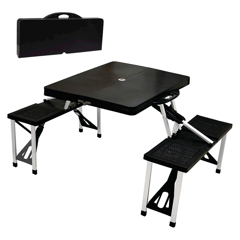 Portable Picnic Table and Seats - Black