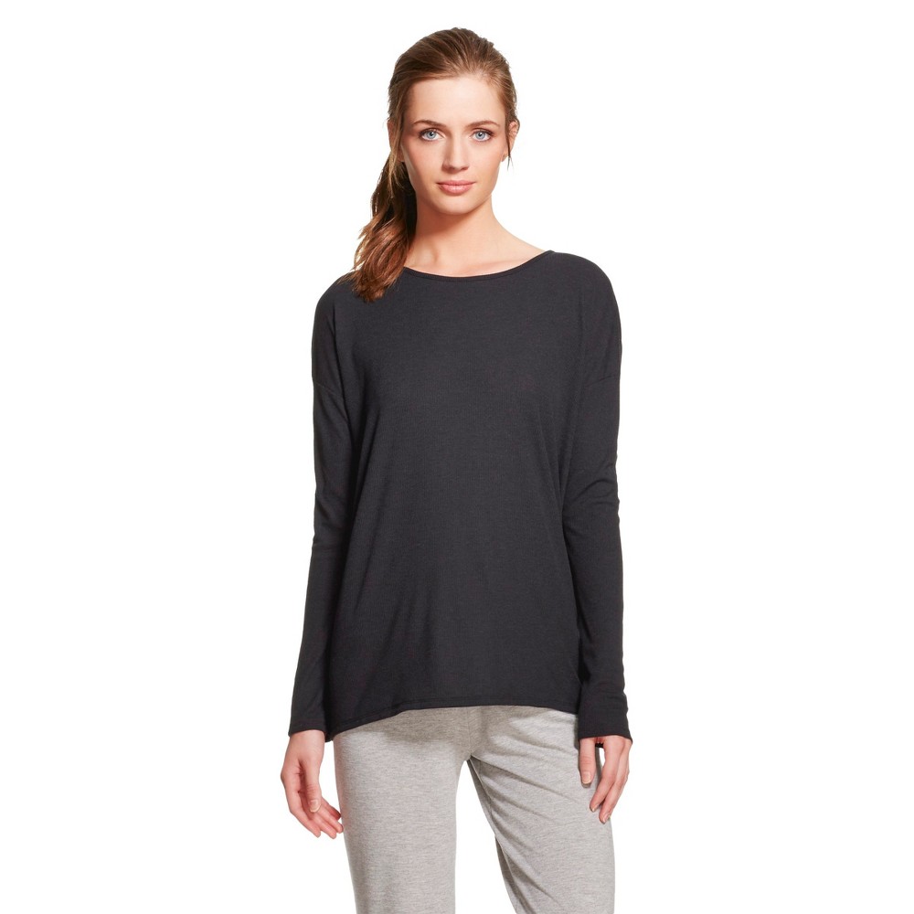Womens Sleepwear Knit Tunic Top - Black XL