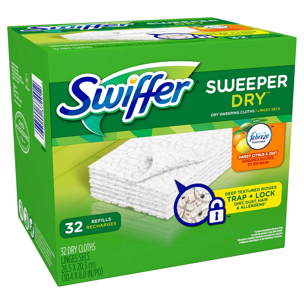 UPC 037000372912 product image for Swiffer Sweeper Dry Refills, Sweet Citrus & Zest, 32ct | upcitemdb.com