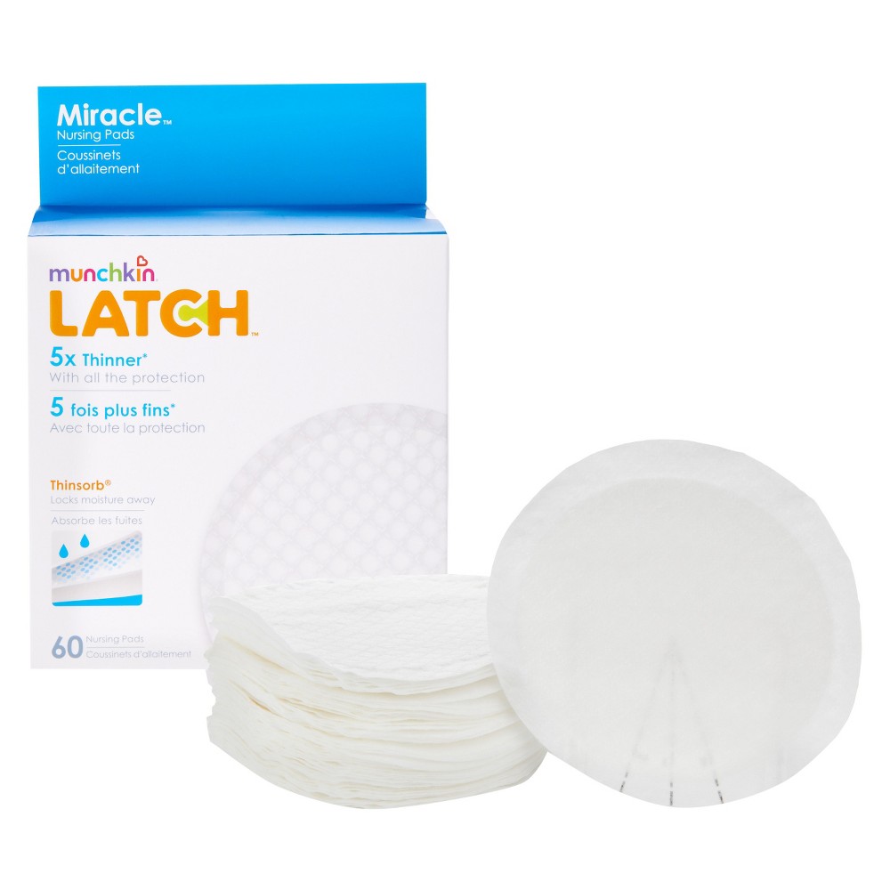 Munchkin Latch Miracle Nursing Pads, 60 Pack, Multi-Colored