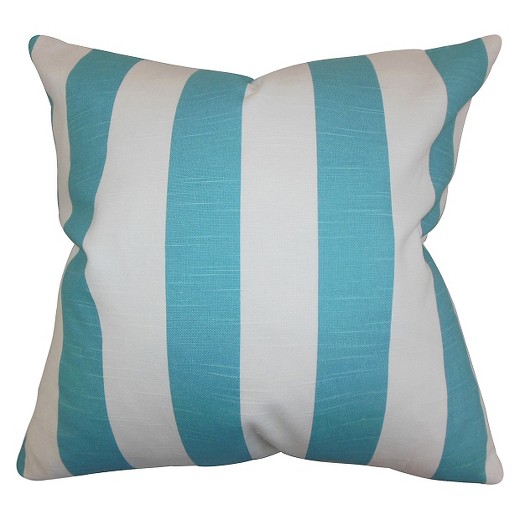 Wide Stripe Throw Pillow Coastal Blue (20