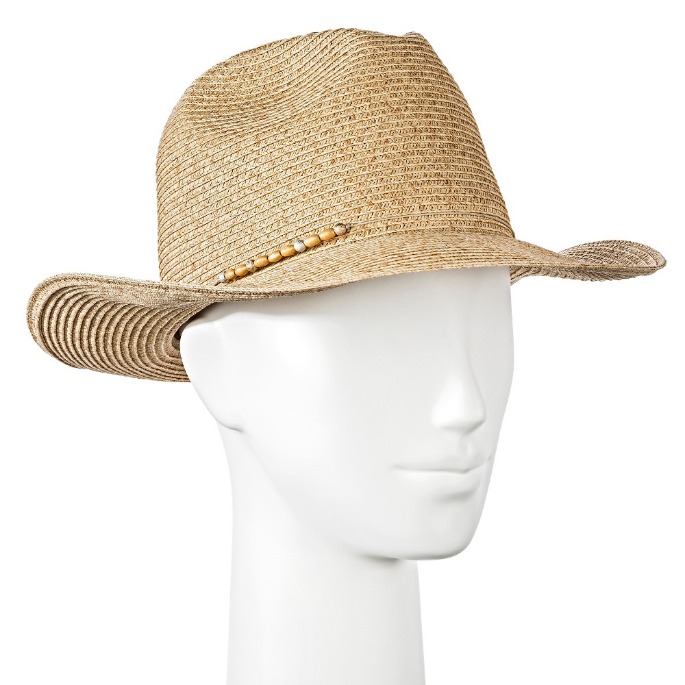 Womens Panama Hat with Wood Beads - Tan - Merona, Lt Tan