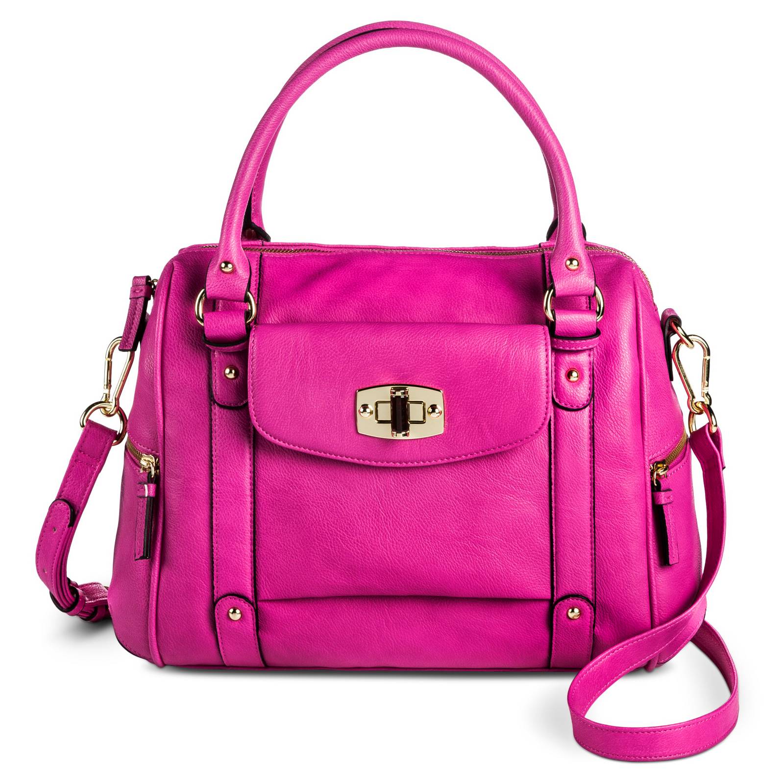 Women's Satchel Faux Leather Handbag with Removable Crossbody Strap ...