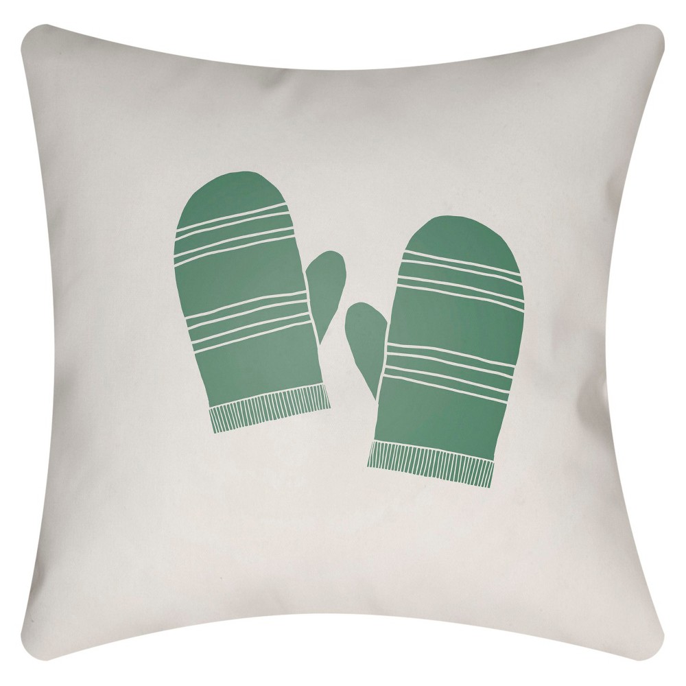 Green Mittens Throw Pillow 18"x18" - Surya