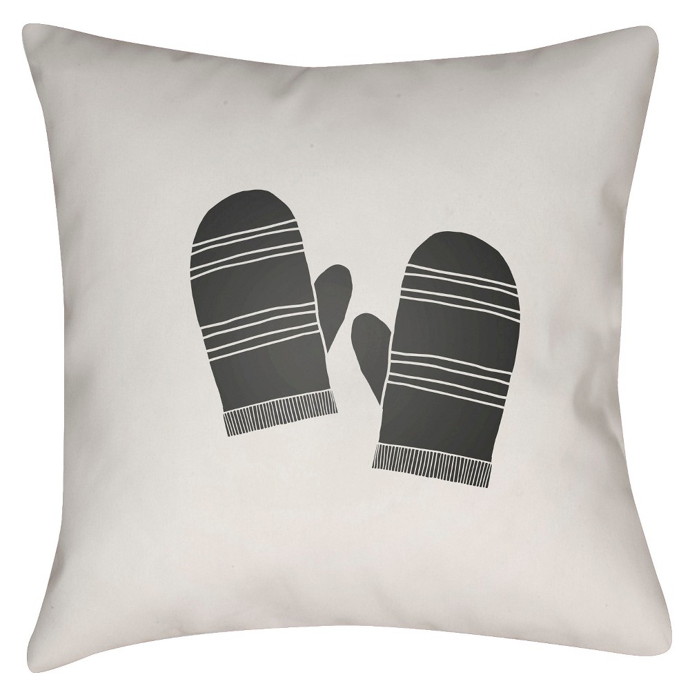 Black Mittens Throw Pillow 20"x20" - Surya