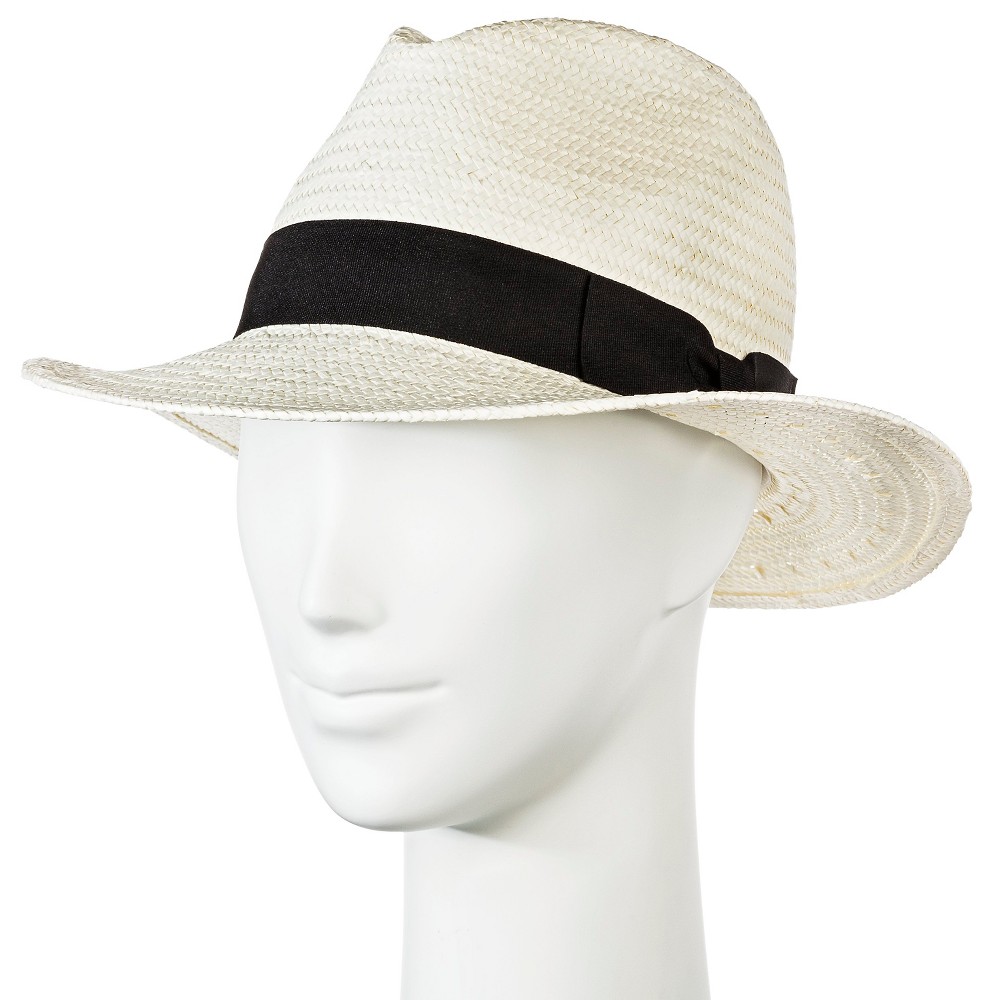 Women S Straw Panama Hat With Black Band White Merona