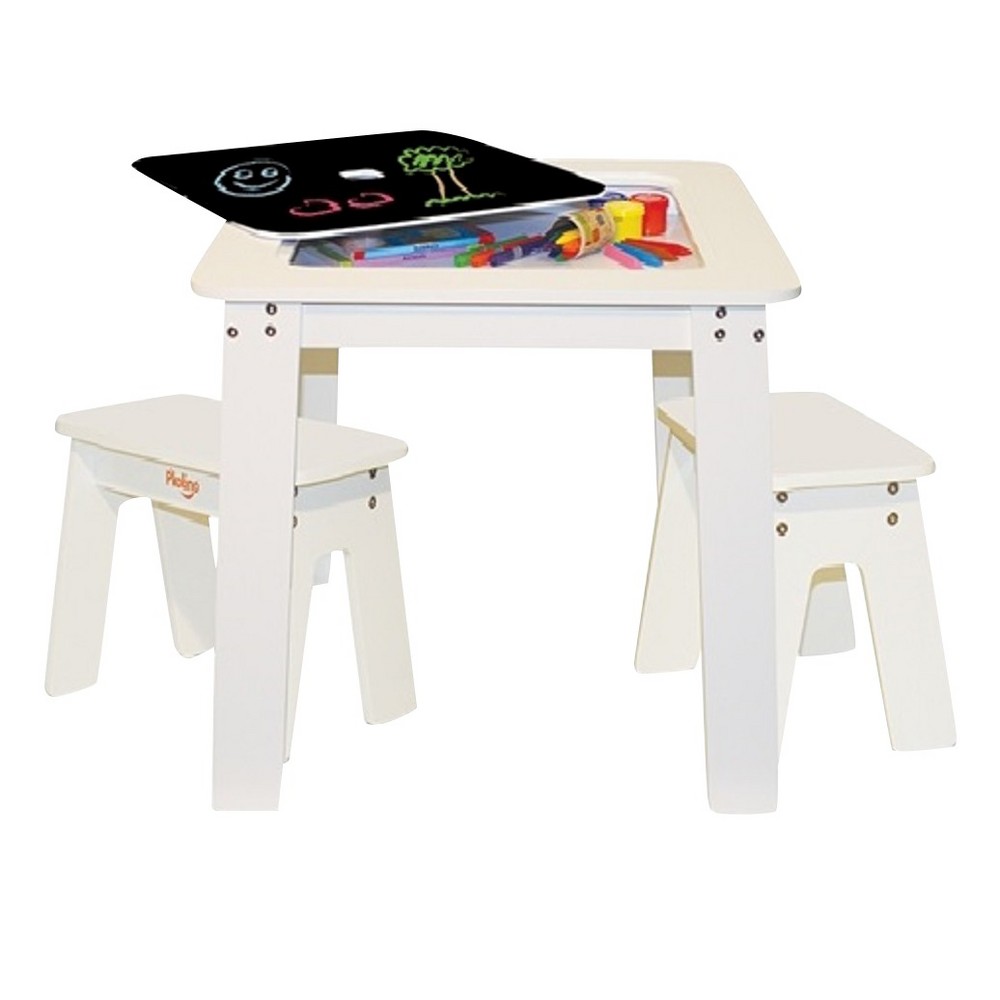 Chalk Table and Benches White - Pkolino