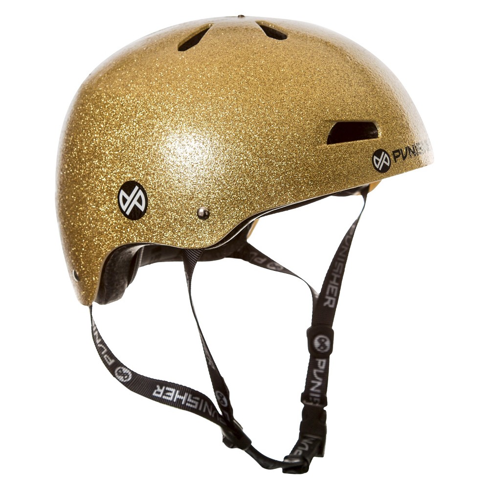 Punisher Skateboards Pro 13-Vent Dual Safety Bmx Bike and Skateboard Helmet - Gold (Medium), Bright Gold