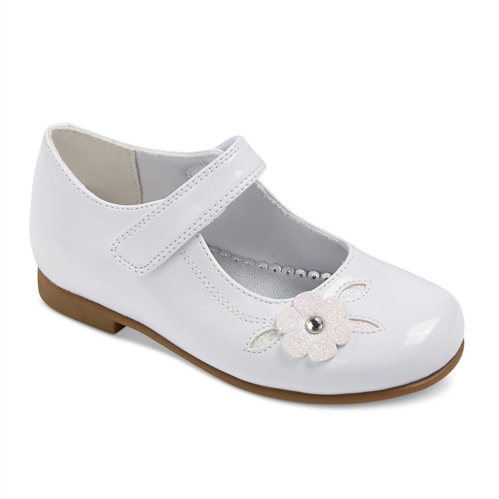 Toddler Girls Rachel Shoes Lil Charlene Floral Dress Ballet Flats - White 6
