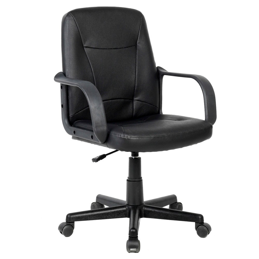 Workspace Leatherette Office Desk Chair Black - CorLiving