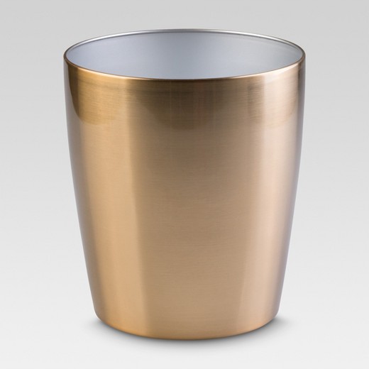 Steel Round Wastebasket Brass Threshold Target