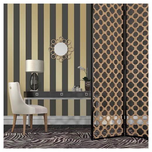Tempaper Self Adhesive Removable Wallpaper Stripes Gold