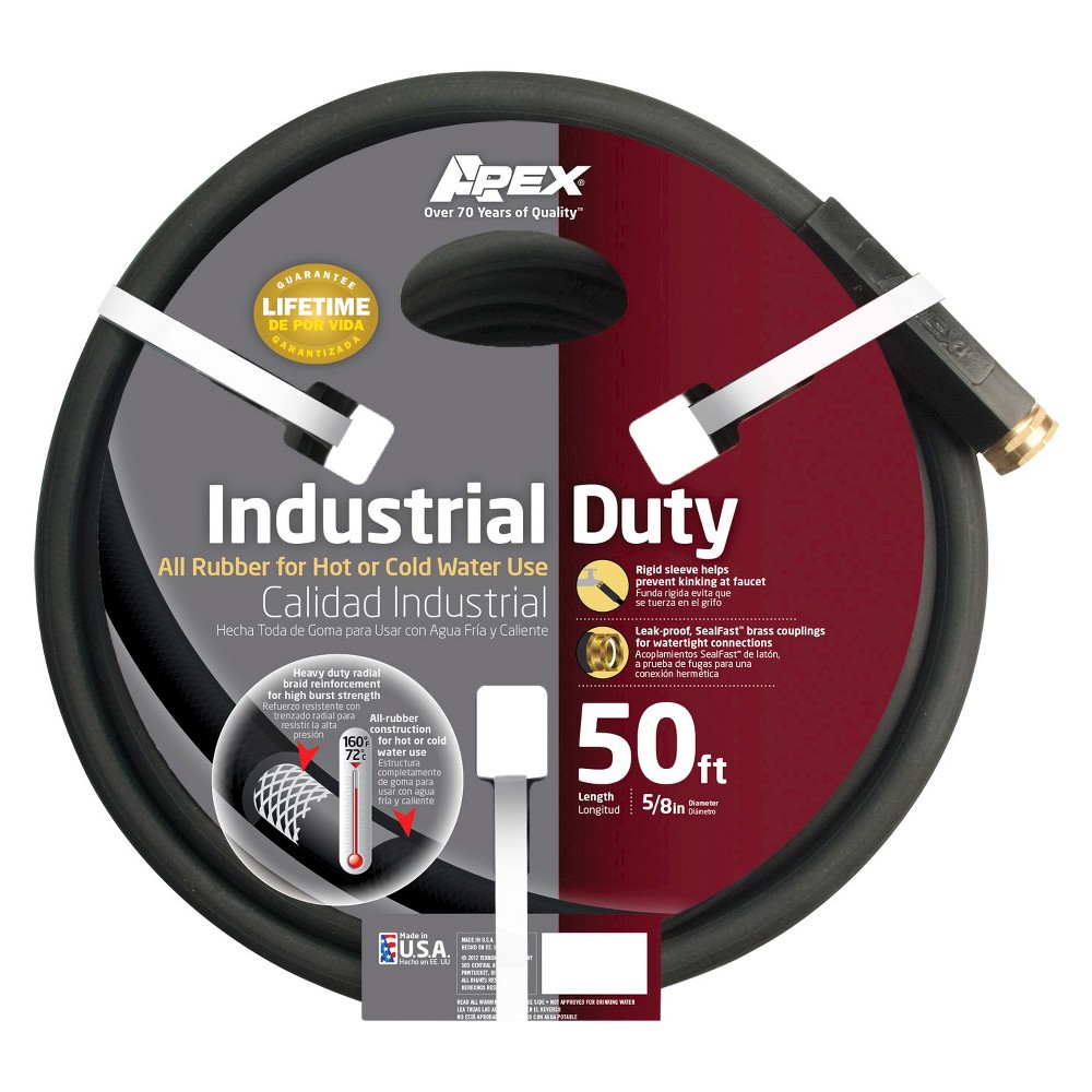 UPC 031724865057 product image for Garden Hose: Apex 8650-50 Industrial All Rubber Hot and Cold Hose, 5/8-Inch by 5 | upcitemdb.com