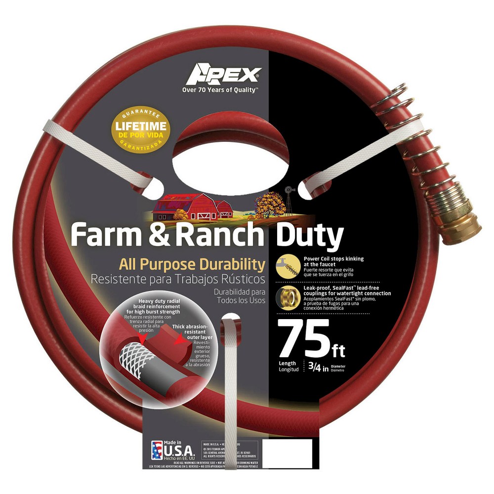 UPC 031724098974 product image for Garden Hose: Apex 989-75 Farm & Ranch Duty All Purpose Hose, 3/4-Inch by 75-FT,  | upcitemdb.com