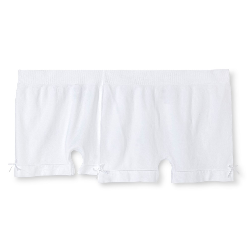 BeMine Nyc Girls 2pk Seamless Play Shorts - White M/L