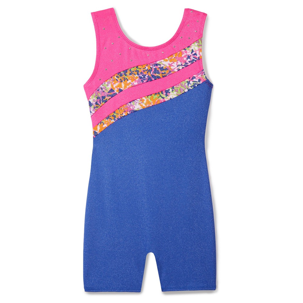 Freestyle by Danskin Girls Swirl Gymnastics Biketard - Purple M