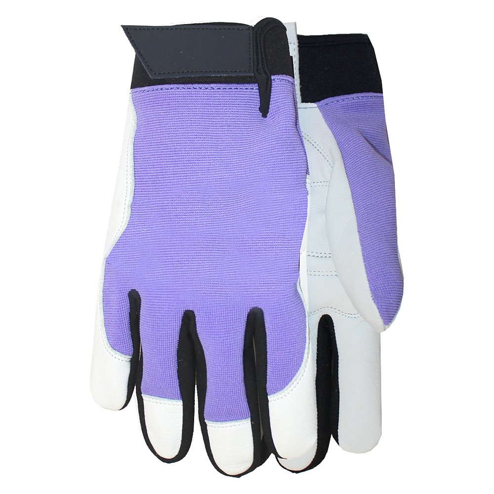 UPC 072264146138 product image for Gardening Gloves: Ladies Goatskin Velcro Wrist Glove 3-Pack: Purple/White Size 8 | upcitemdb.com