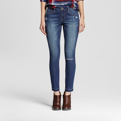 Womenu0027s Mid Rise Destructed Skinny Medium Wash - Dollhouse (Juniorsu0027)
