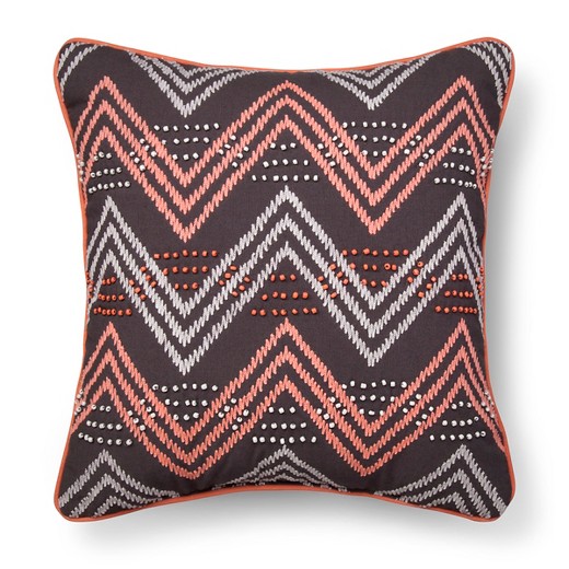 Gray & Pink Chevron Throw Pillow - Xhilaration : Target