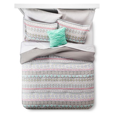 Gray Global Stripe Comforter Set Queen Xhilaration Target