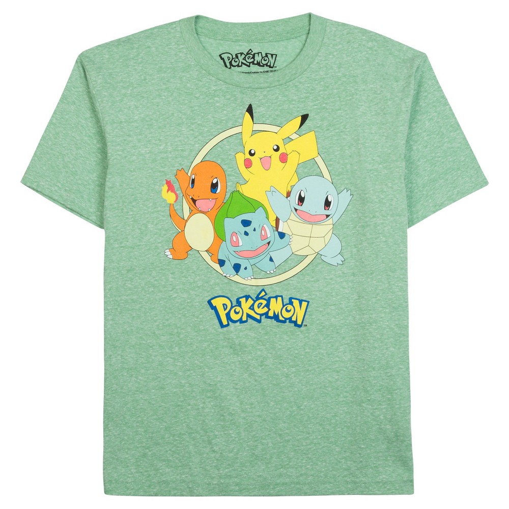 Boys PokÃ©mon Vintage Starters Graphic T-Shirt - Green S