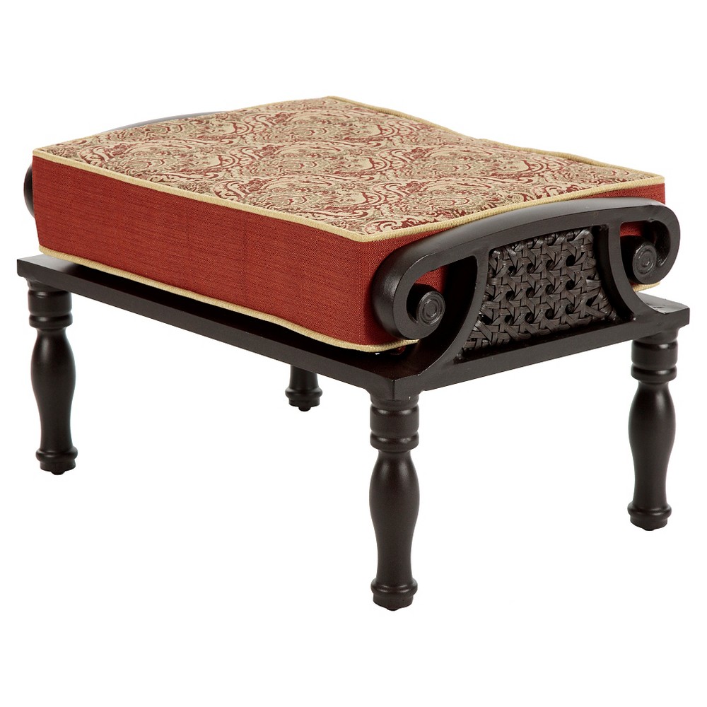 Bombay Outdoors Glenburn Venice Ottoman, Berry Red