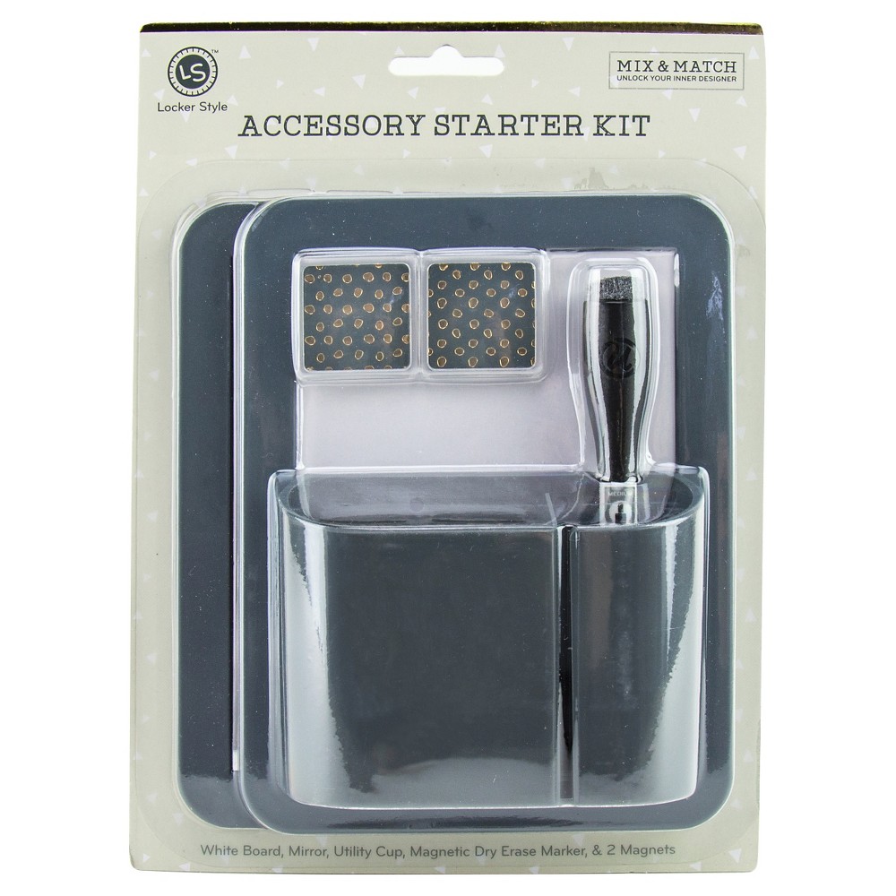 Locker Style Decoration Accessory Kit - Gray